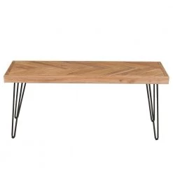 43 .3 in. Nature Rough Small Rectangle Wood Coffee Table with Chevron Pattern and Metal Hairpin Legs by Kahomvis -Kahomvis Sales Store wood sanding primer kahomvis coffee tables ot lkwf1 1aad c3 1000