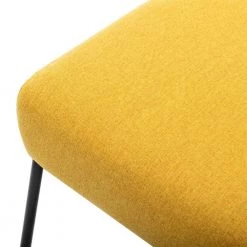 Yellow Linen Wire Metal Frame Slipper Chair, Armless Adjustable Accent Chair(Set of 1) by Kahomvis -Kahomvis Sales Store yellow kahomvis accent chairs bb lkpp 25aay 4f 1000