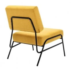 Yellow Linen Wire Metal Frame Slipper Chair, Armless Adjustable Accent Chair(Set of 1) by Kahomvis -Kahomvis Sales Store yellow kahomvis accent chairs bb lkpp 25aay 66 1000