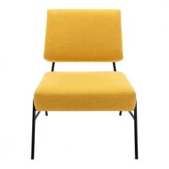 Yellow Linen Wire Metal Frame Slipper Chair, Armless Adjustable Accent Chair(Set of 1) by Kahomvis -Kahomvis Sales Store yellow kahomvis accent chairs bb lkpp 25aay c3 1000